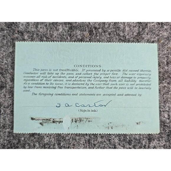 1926 Pennsylvania Railroad System Pass #BF9335 Paper Signed - Picture 6 of 7